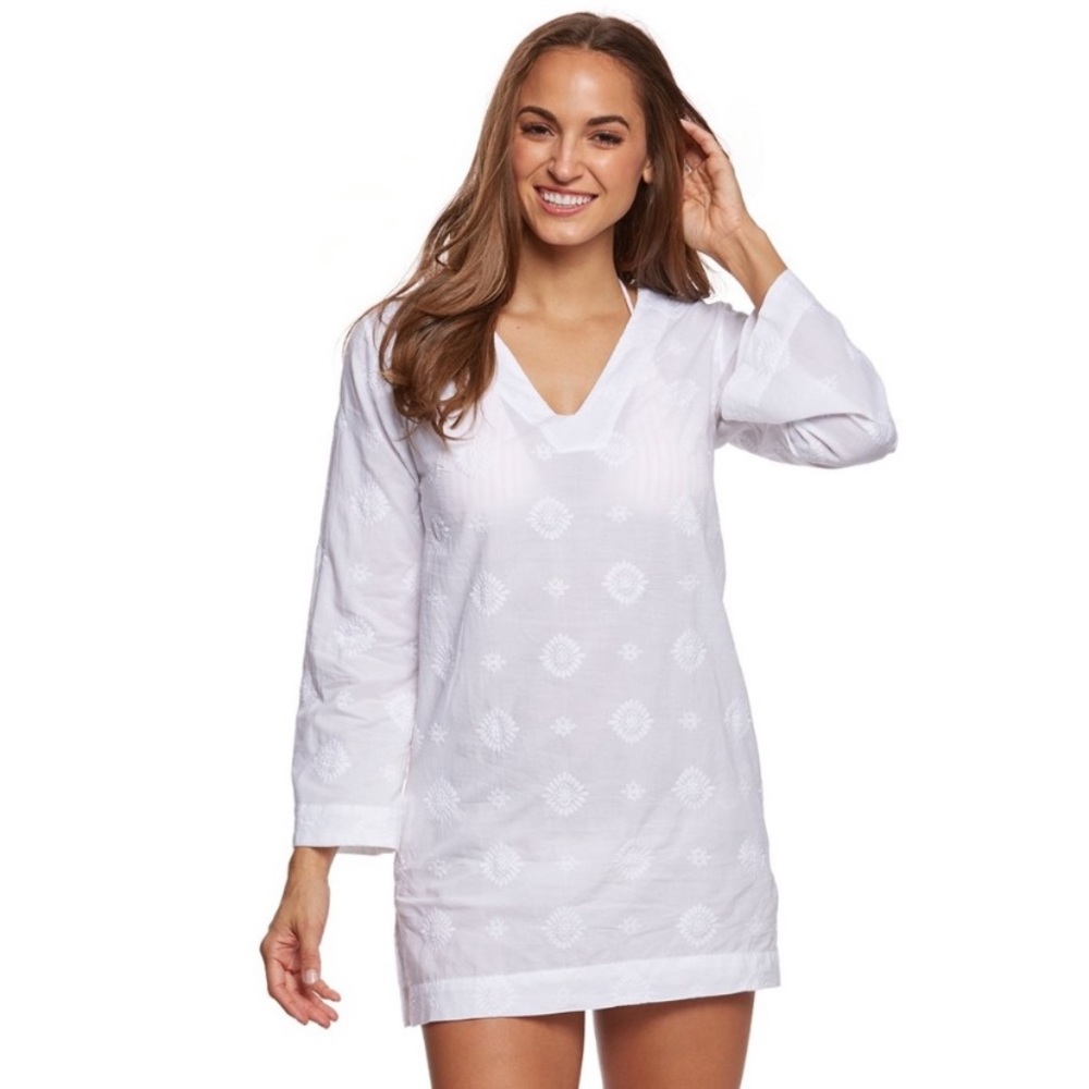 HELEN JON Coverup Dress In White Size Small